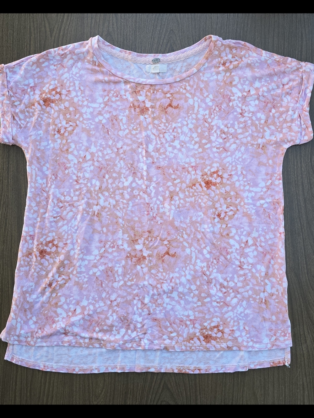 Cupio Women's Pink & Orange Tie-Dye Top XL